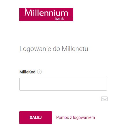 Millennium logowanie